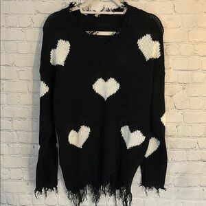 Amazon Black Heart Pattern Sweater